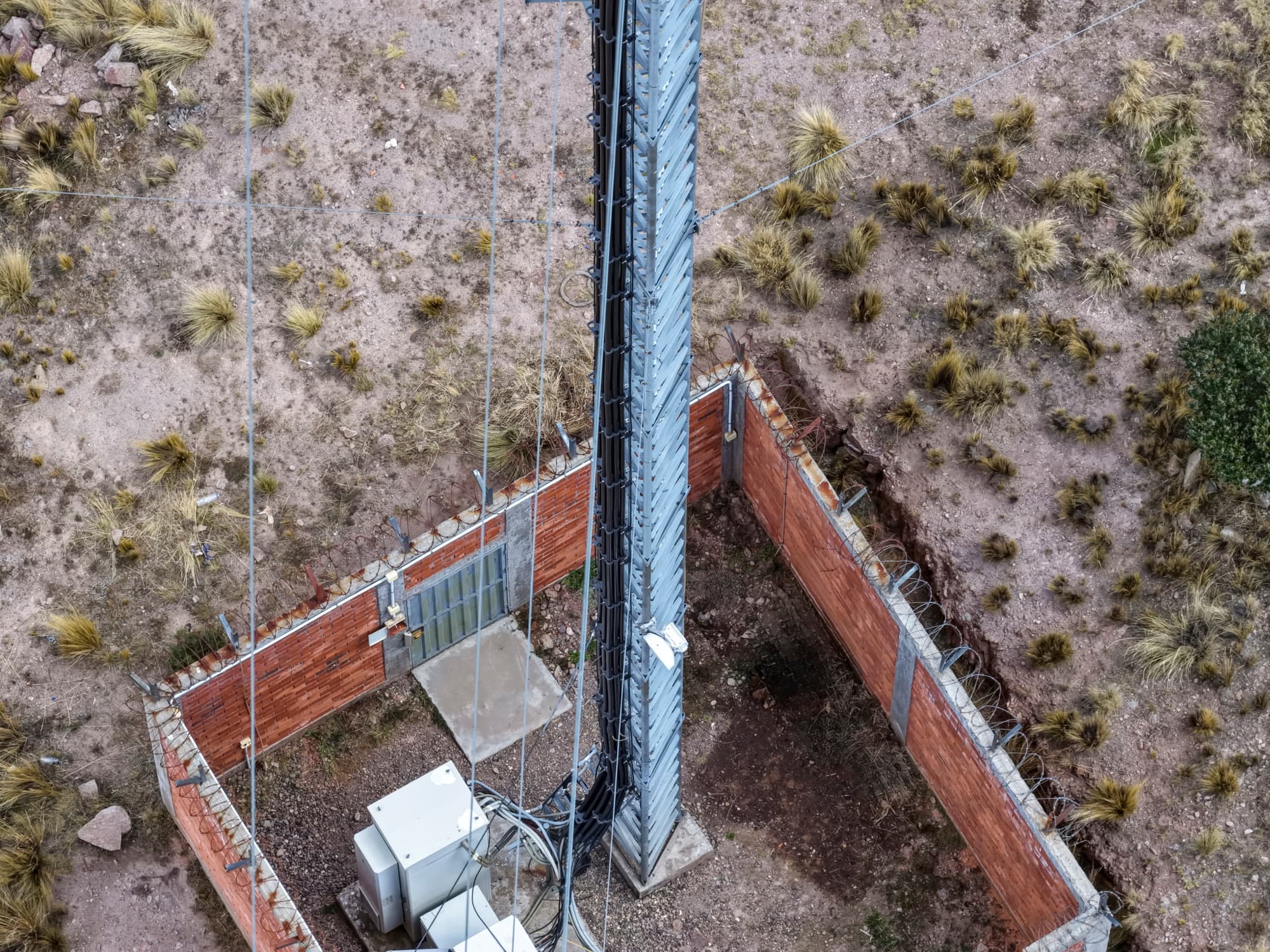 A telecom site seen from above